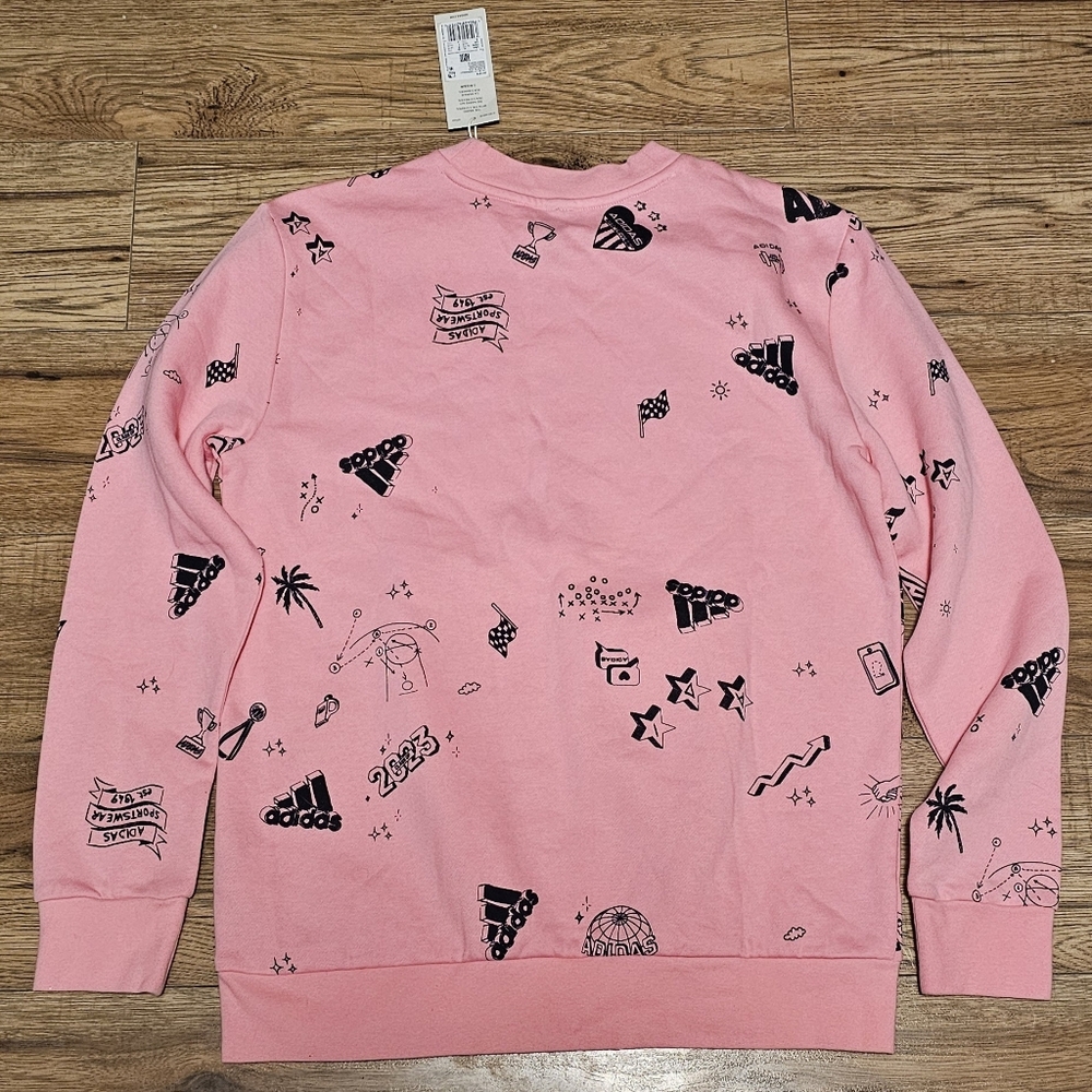 Adidas Pink Sweatshirt with Black Graphics - Picture 5 of 5